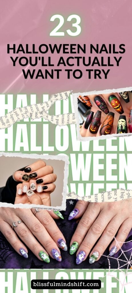 Looking for Halloween nails that actually fit your style? This roundup has 23 ideas covering everything from cute pumpkin nails to dark gothic glam. Whether you love soft pastel ghosts, bold chrome designs, or classic spider web nails, you'll find something here that matches your vibe. Perfect for anyone searching for Halloween nail ideas, Halloween inspired nails, or fresh October nails to try at home or bring to your nail tech this season.