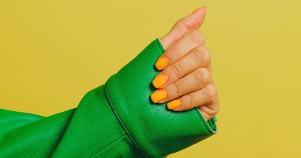 Matte Orange Aura Nails