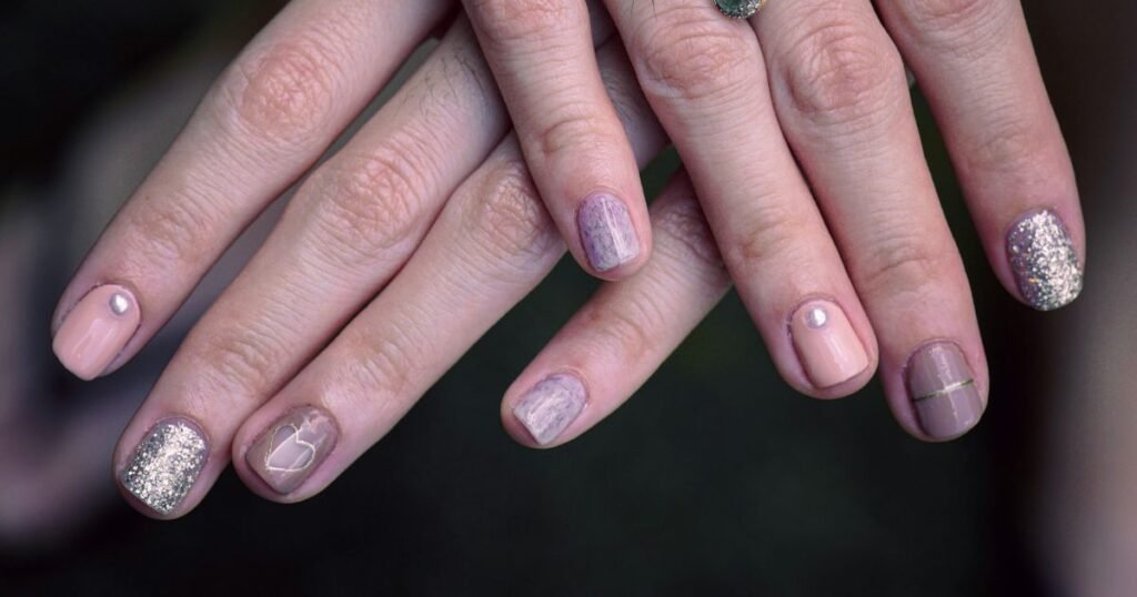 Soft Pink And Lilac Sugar Spun Nails