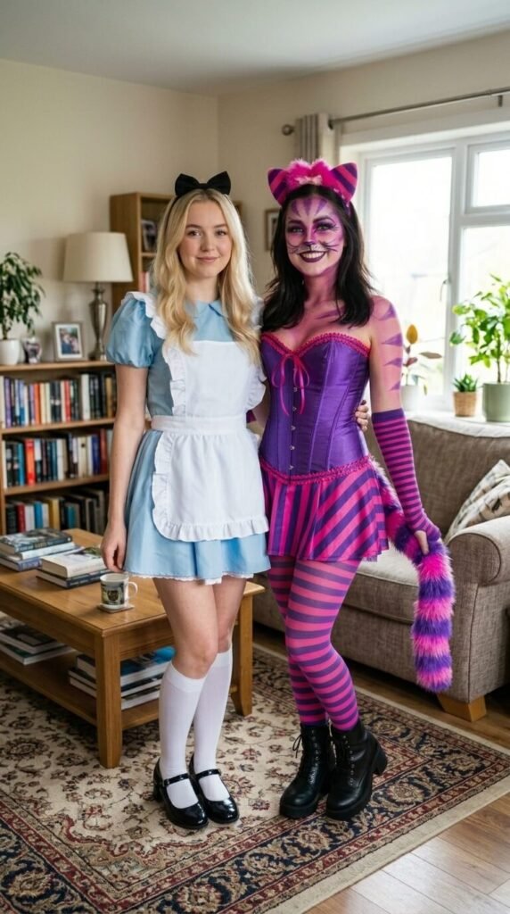 Alice in Wonderland and Cheshire Cat costume