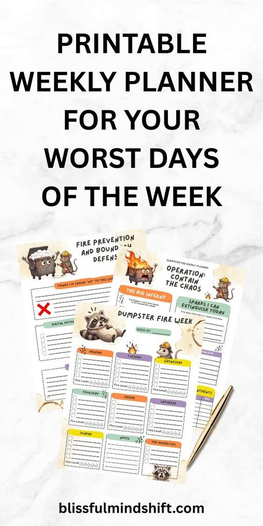 Printable Weekly Planner For Your Worst Days Of The Week